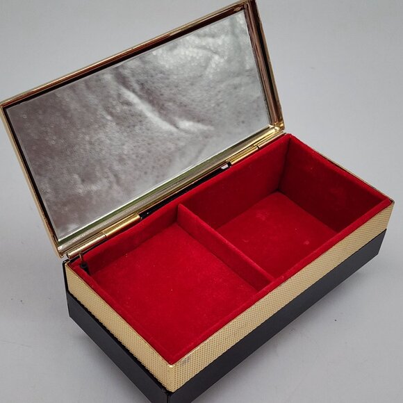 Vintage Sonsco Japan Red & Gold Musical Jewelry Box With Gem Accent Regency - Picture 11 of 16